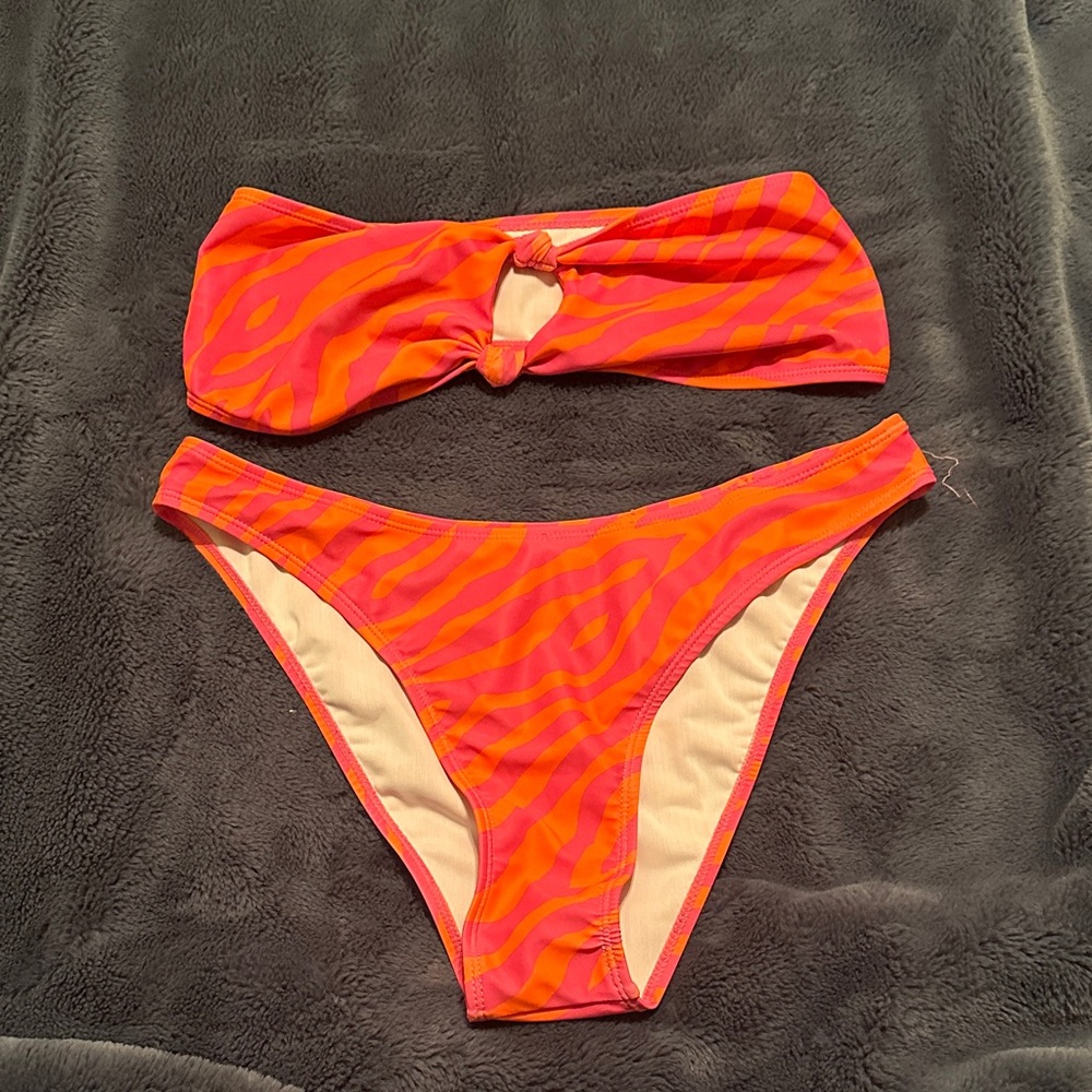 SHEIN Orange and Pink Bikini Set